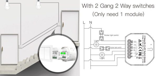 خرید رله دو کانال Zigbee+RF پشت-کلیدی تویا - آرما اسمارت